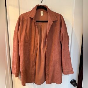 Flawless Women's Terracotta Utility Jacket size Small Ribbed Corduroy Shacket